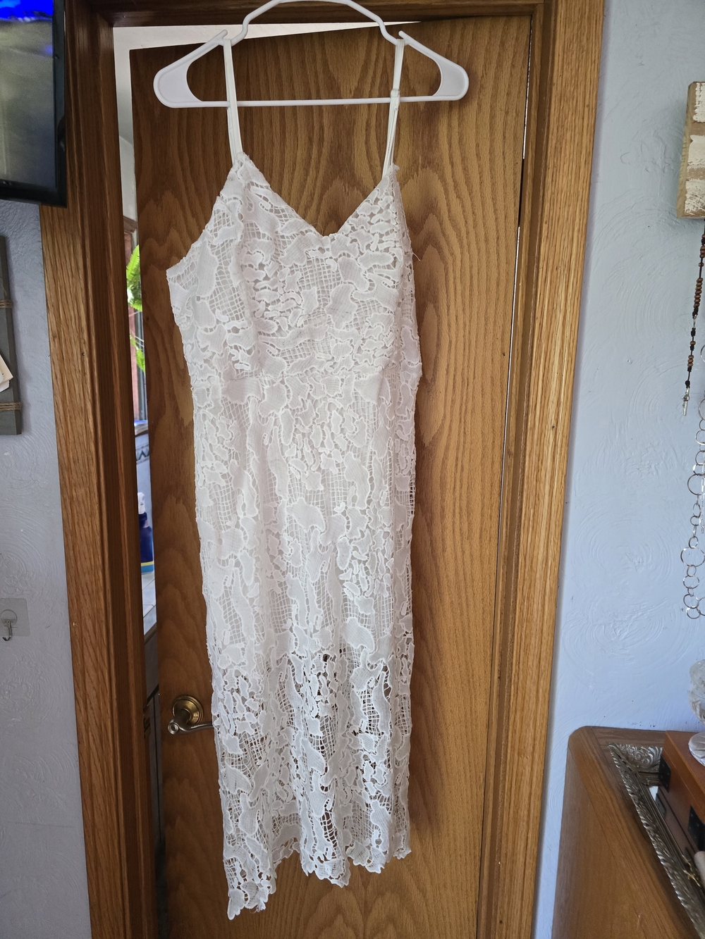 Amazon White Lace Midi Dress
